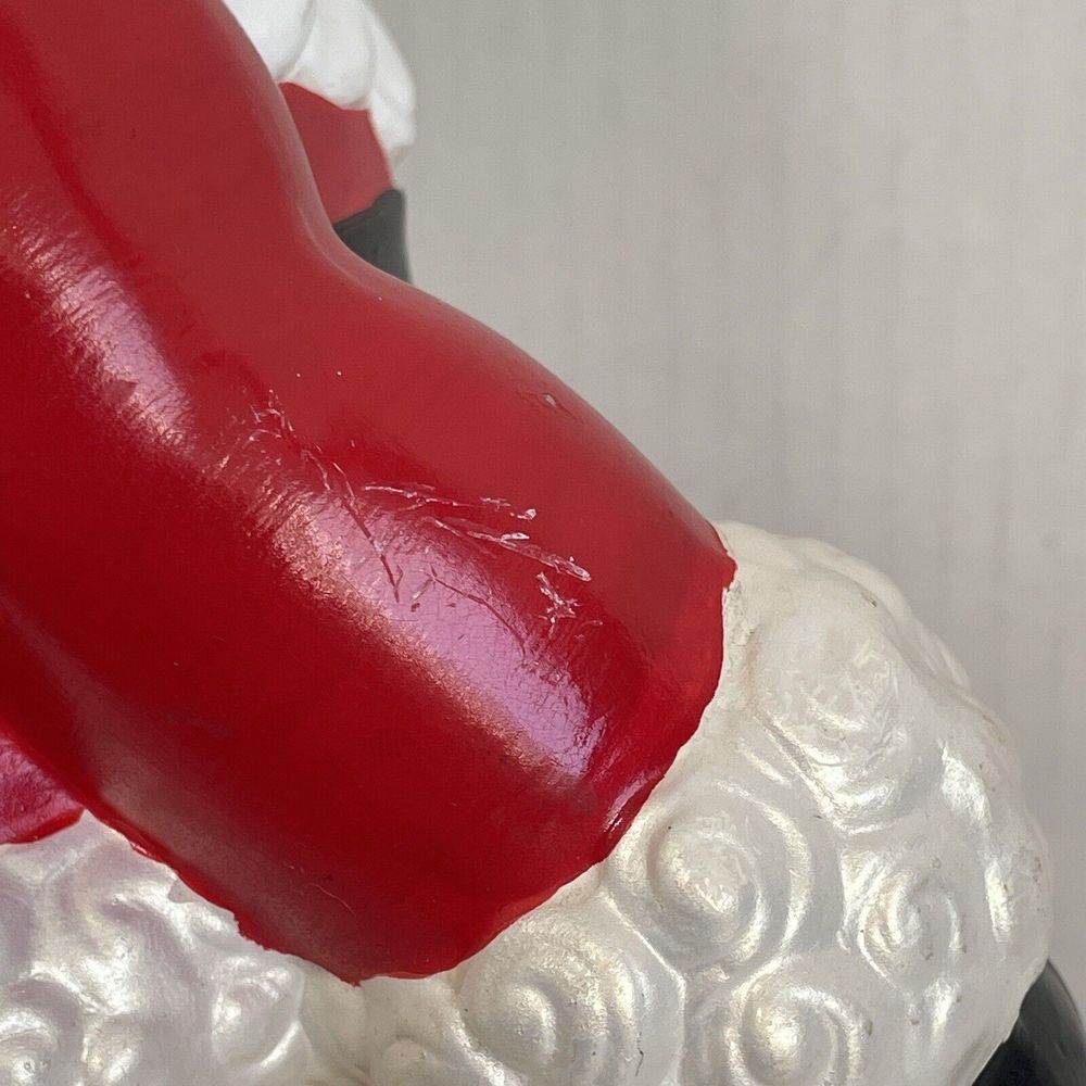 Vintage 13” Santa Claus Saint Nick Ceramic Mold Santa Winking Holding A Lantern - Picture 11 of 14